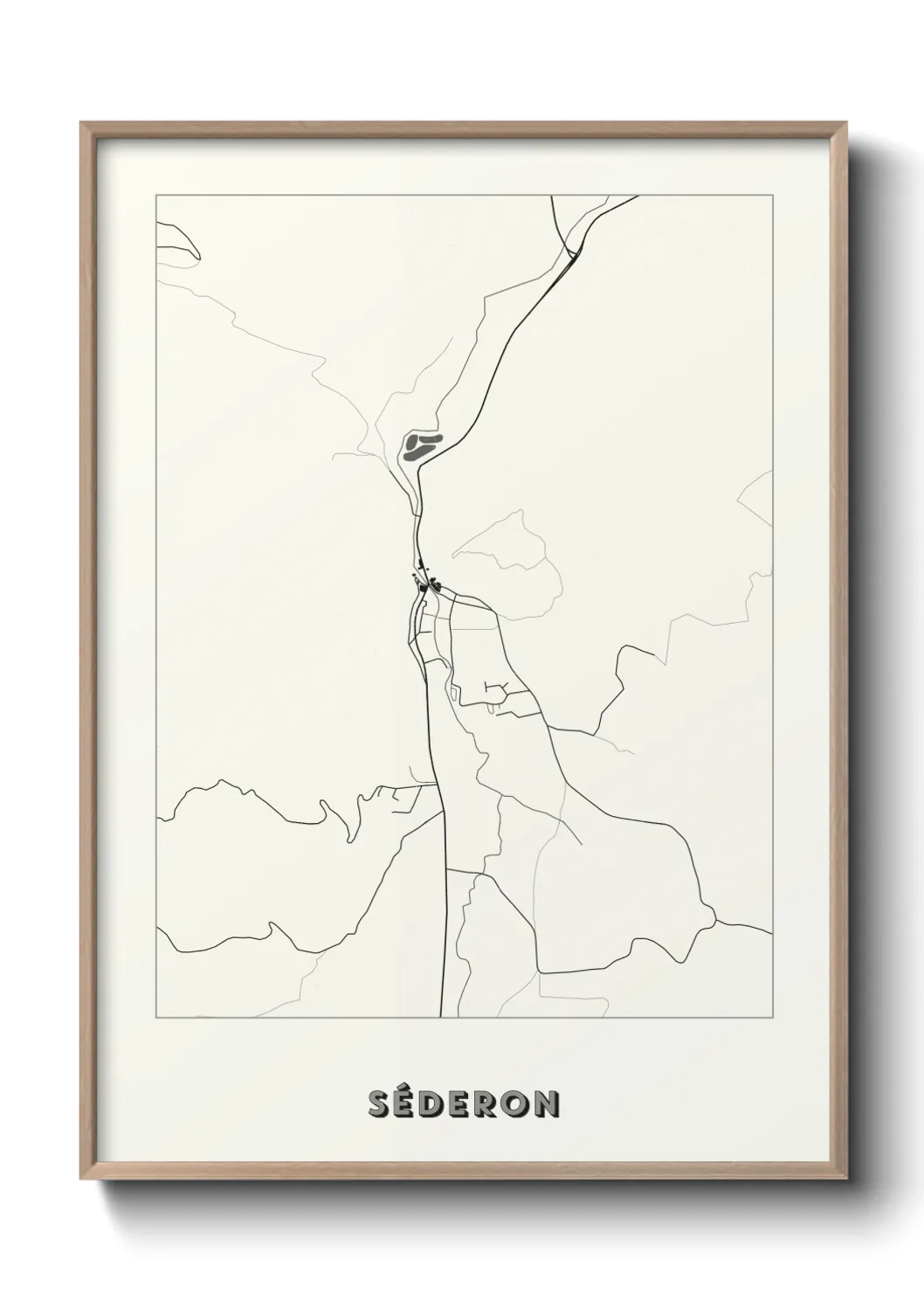 Une affiche de carte sur Séderon