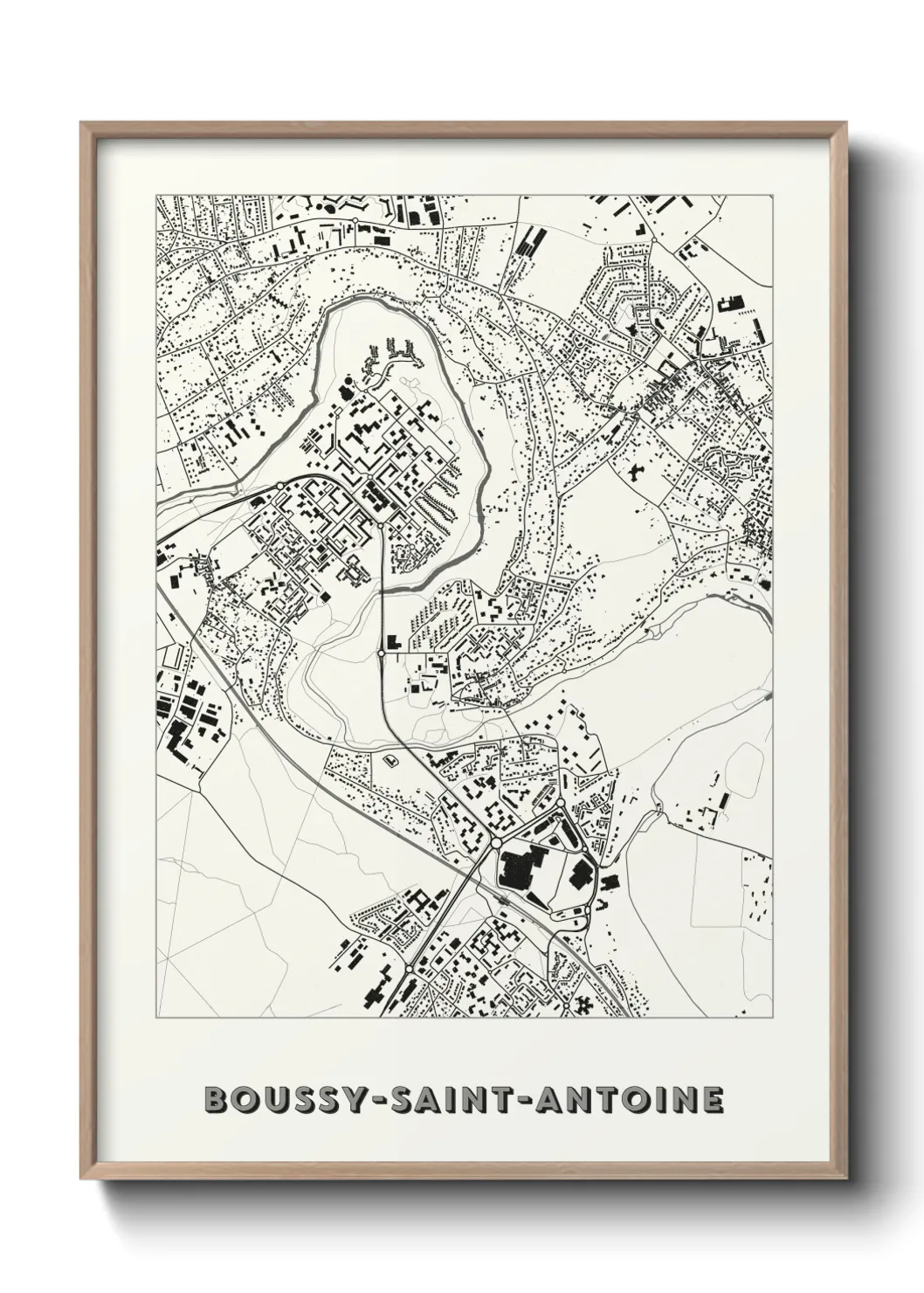 Une affiche de carte sur Boussy-Saint-Antoine