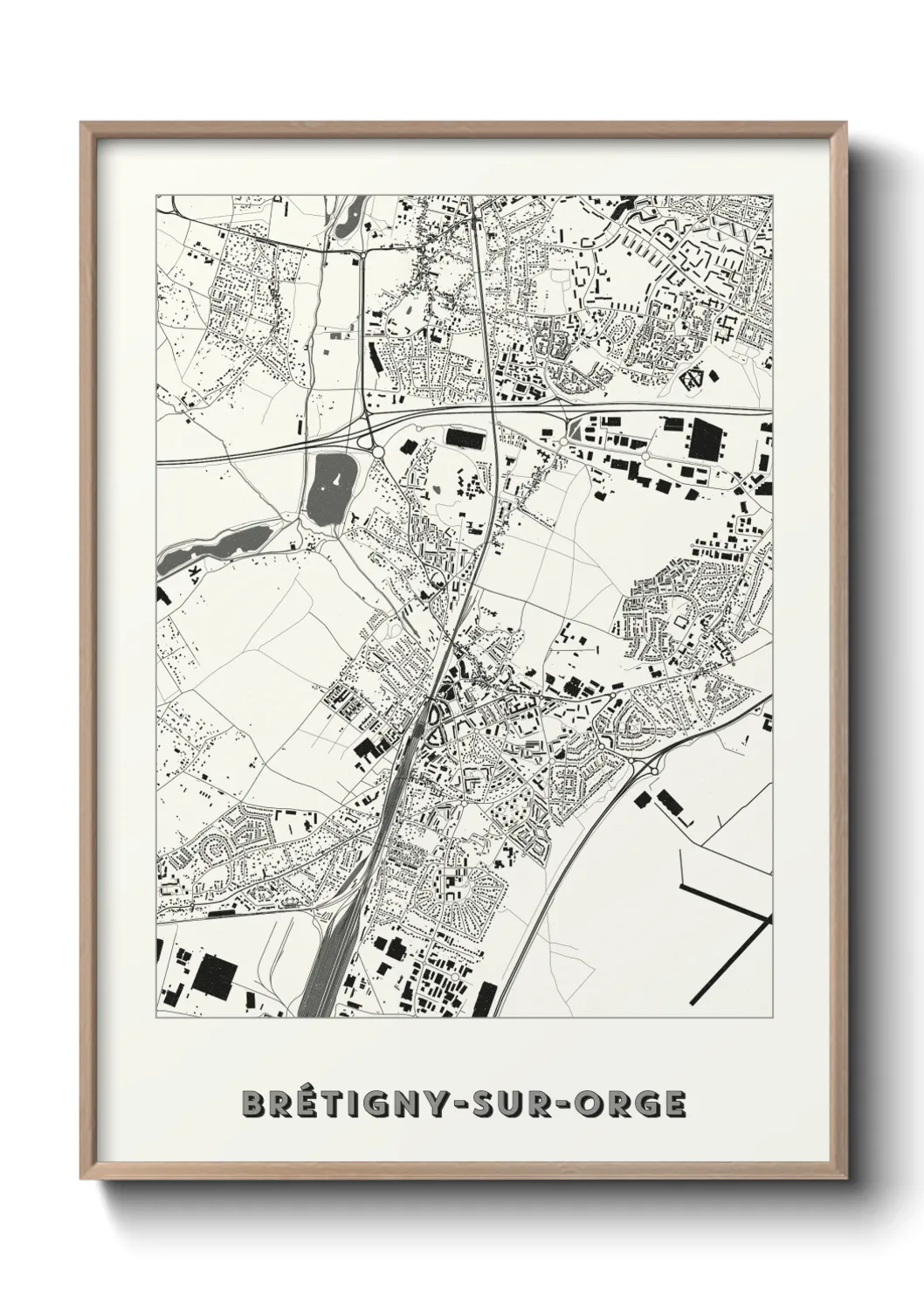 Une affiche de carte sur Brétigny-sur-Orge