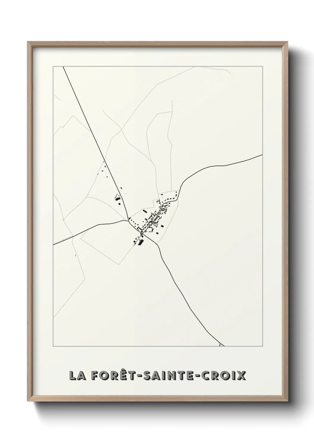 Une affiche de carte sur La Forêt-Sainte-Croix