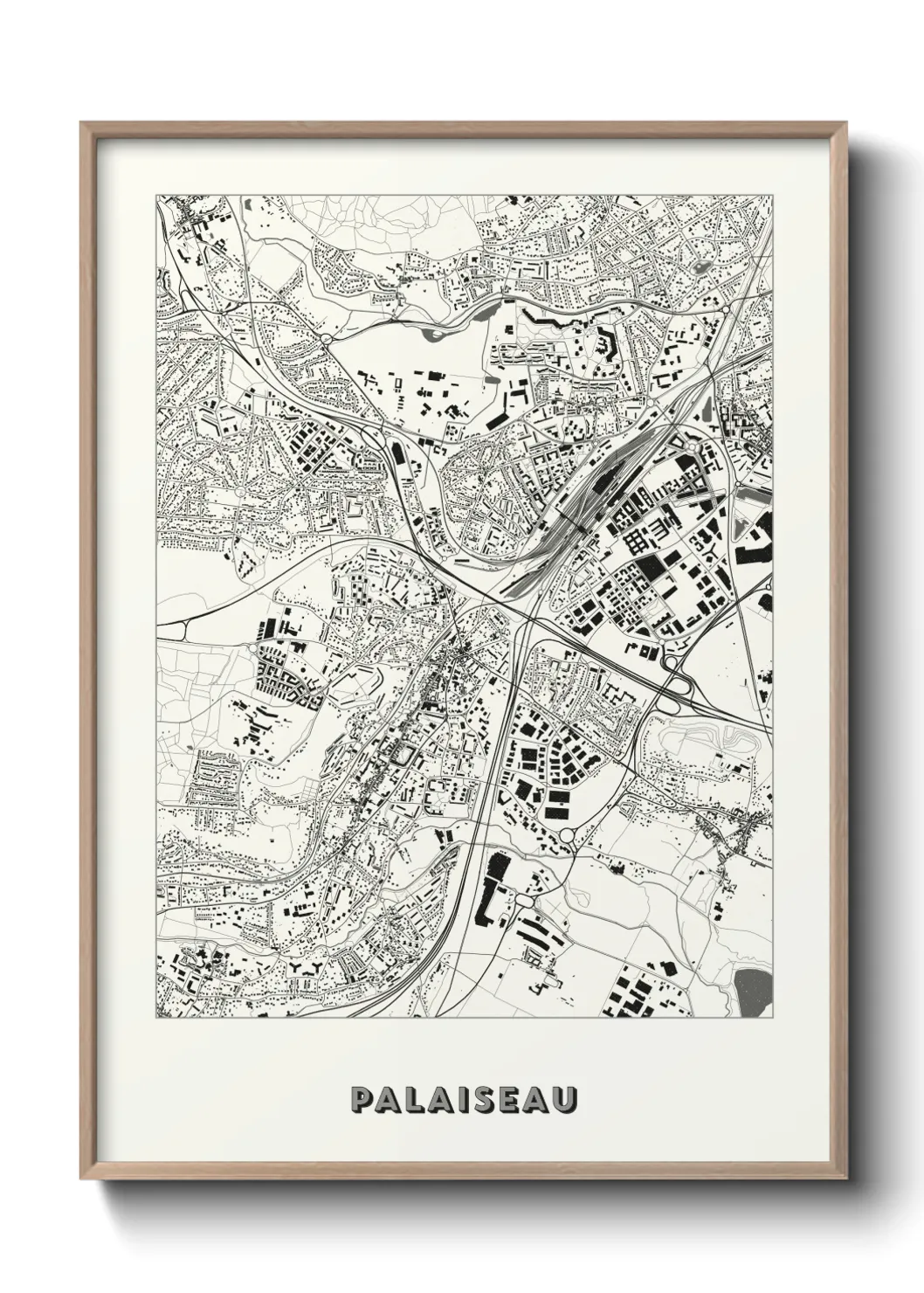 Une affiche de carte sur Palaiseau