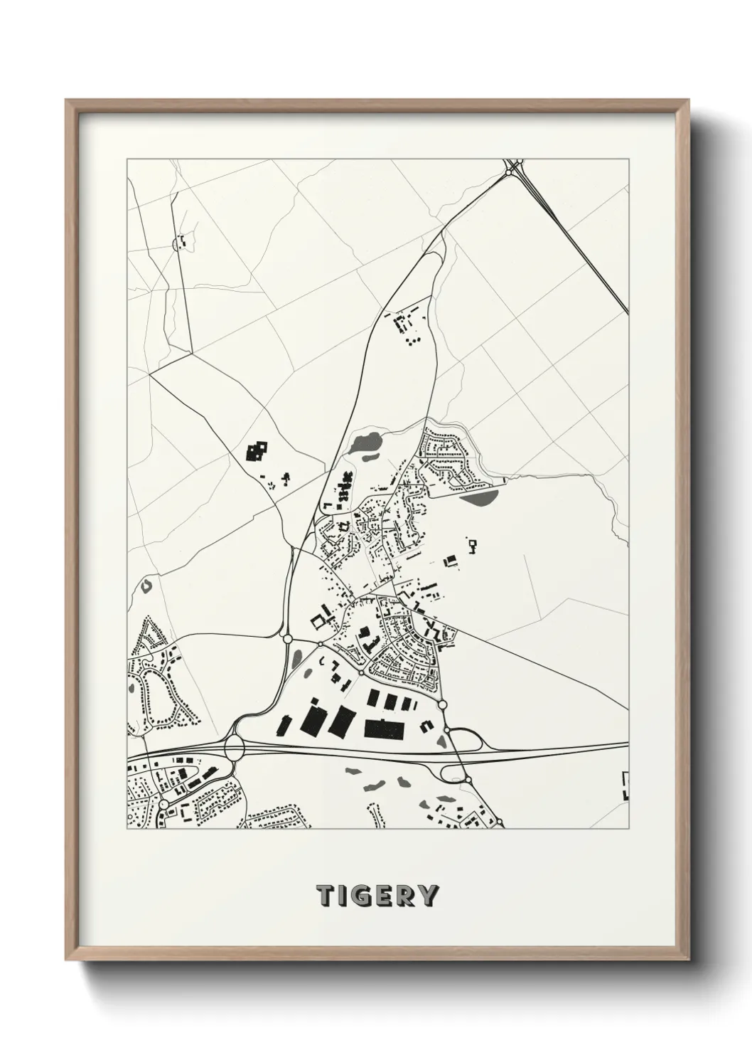 Une affiche de carte sur Tigery