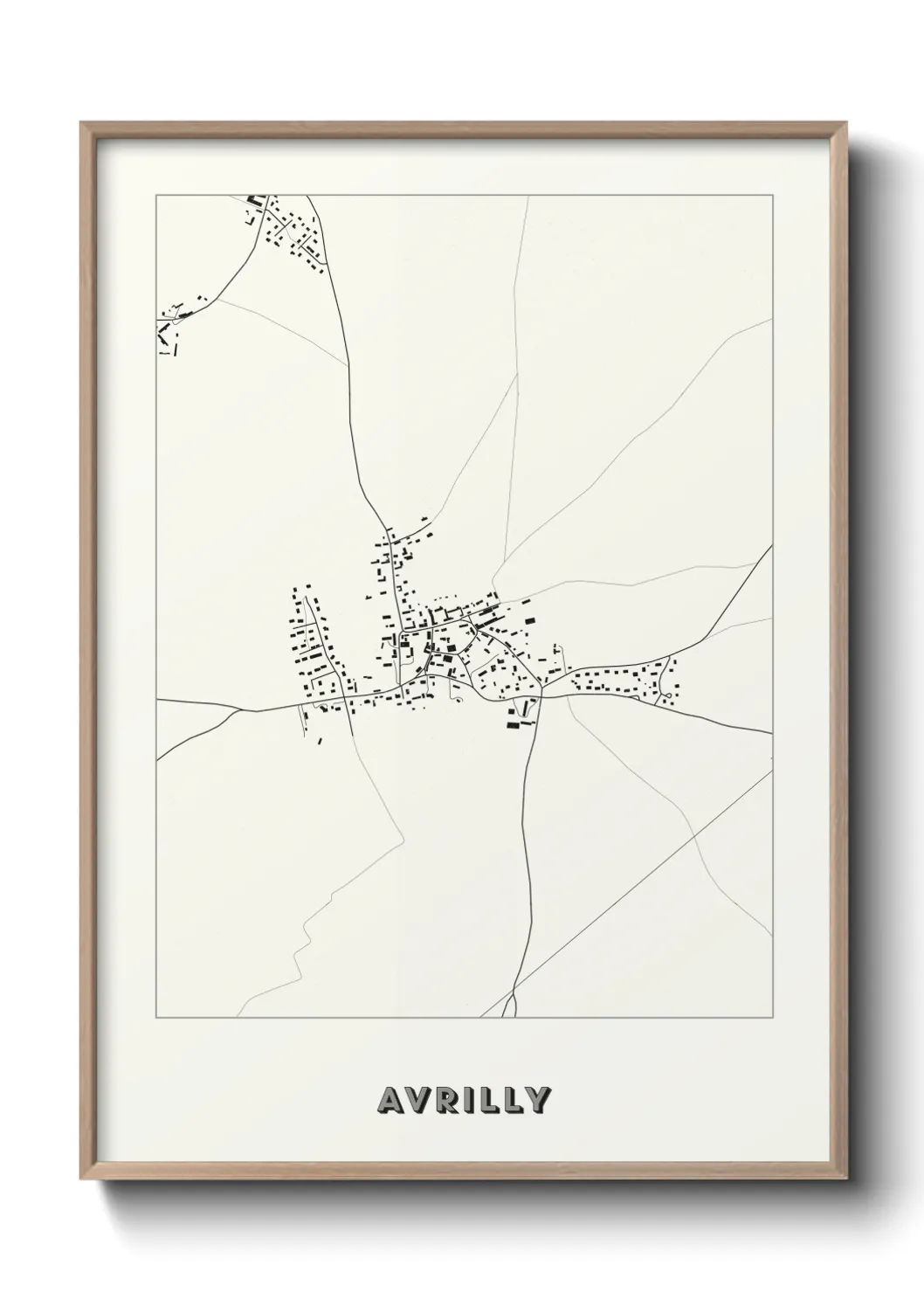 Une affiche de carte sur Avrilly
