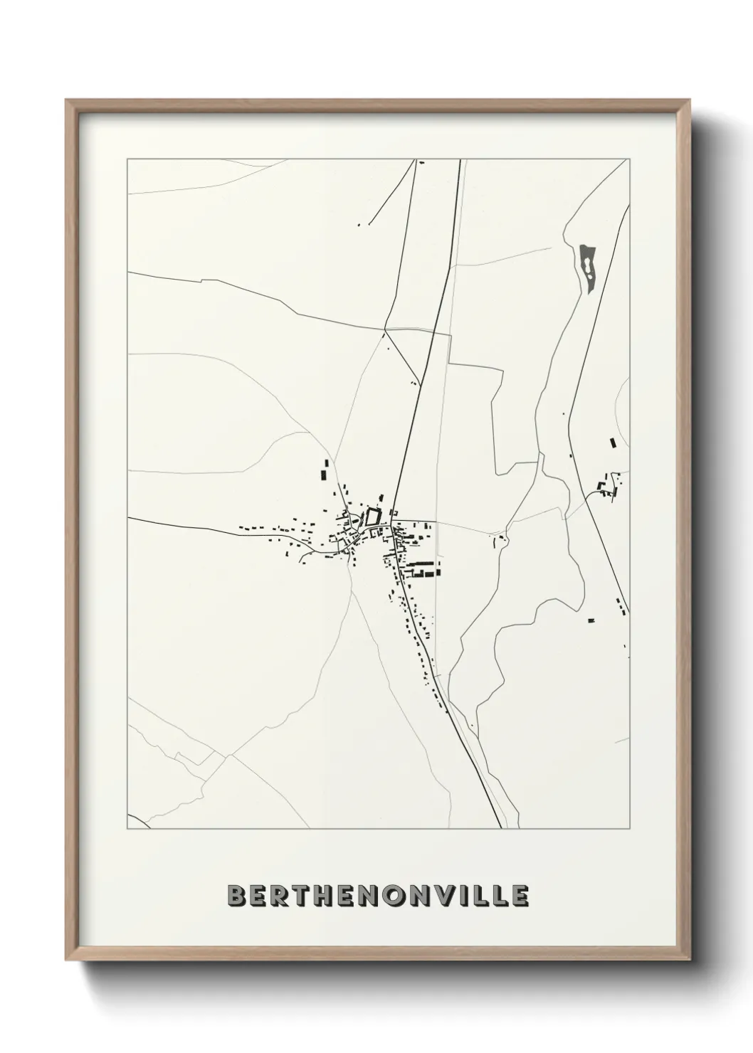 Une affiche de carte sur Berthenonville