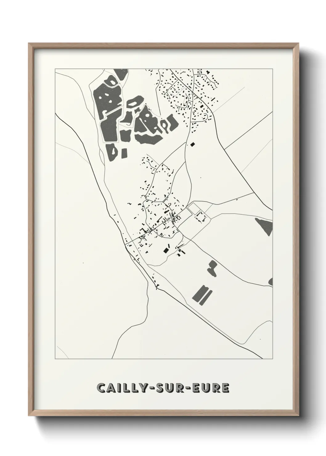 Une affiche de carte sur Cailly-sur-Eure