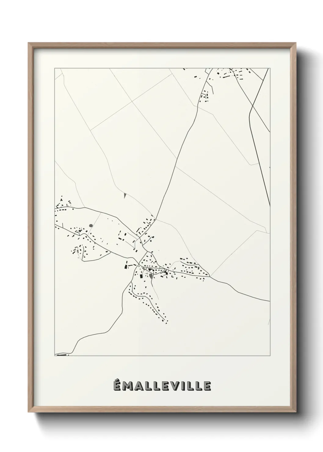 Une affiche de carte sur Émalleville
