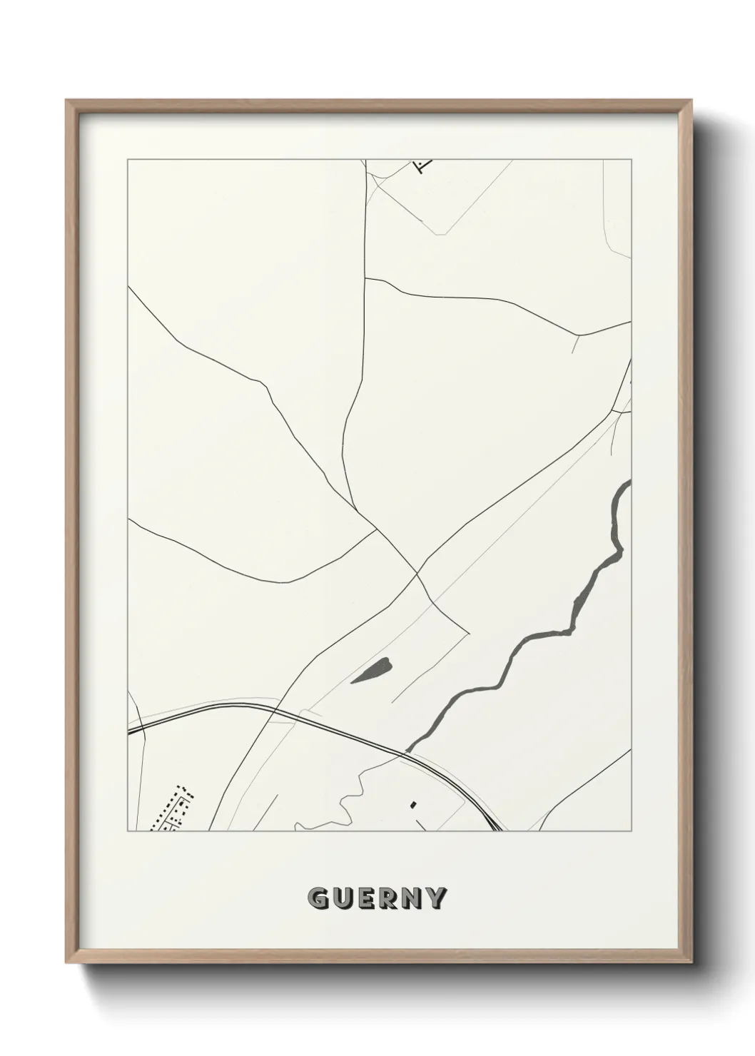 Une affiche de carte sur Guerny