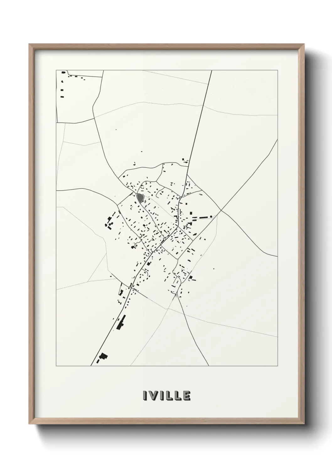 Une affiche de carte sur Iville