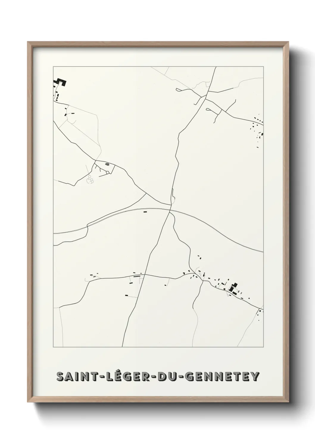 Une affiche de carte sur Saint-Léger-du-Gennetey