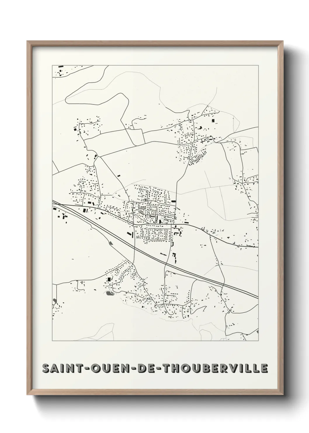 Une affiche de carte sur Saint-Ouen-de-Thouberville