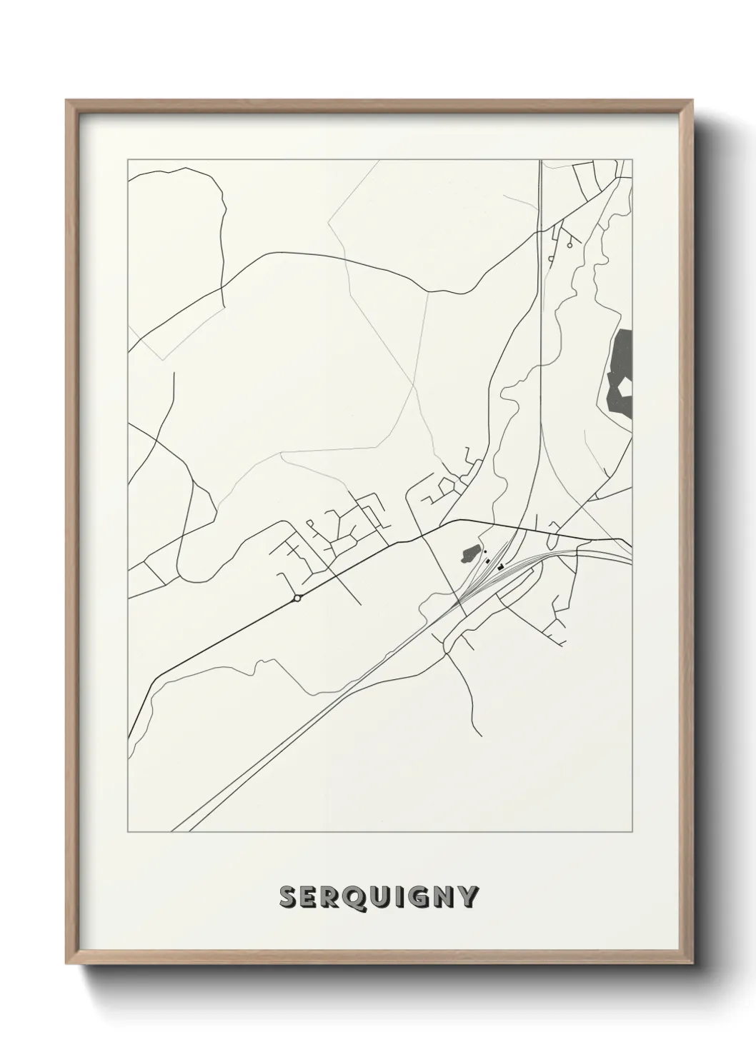 Une affiche de carte sur Serquigny