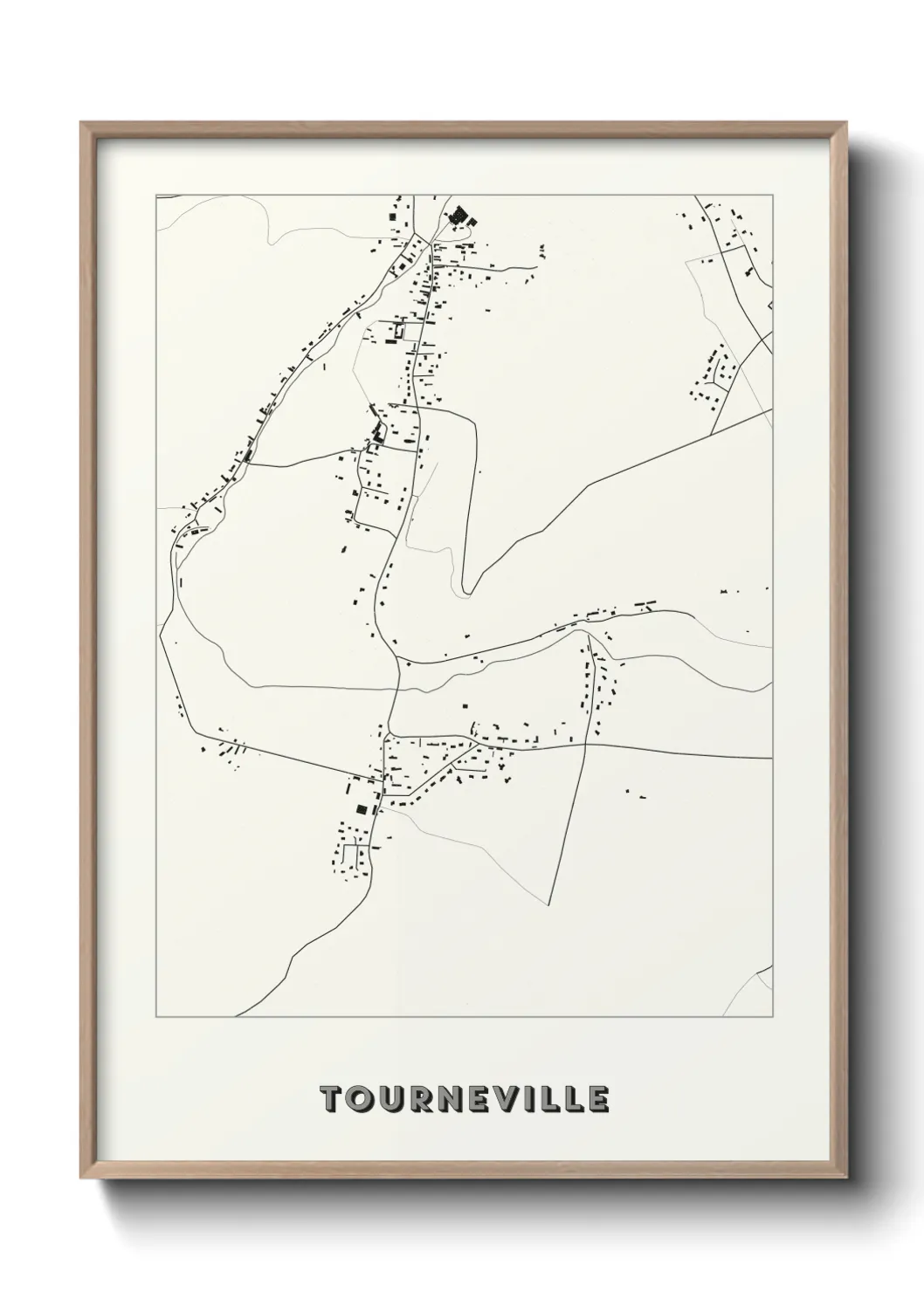 Une affiche de carte sur Tourneville