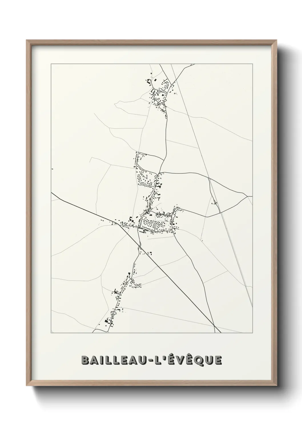 Une affiche de carte sur Bailleau-l'Évêque