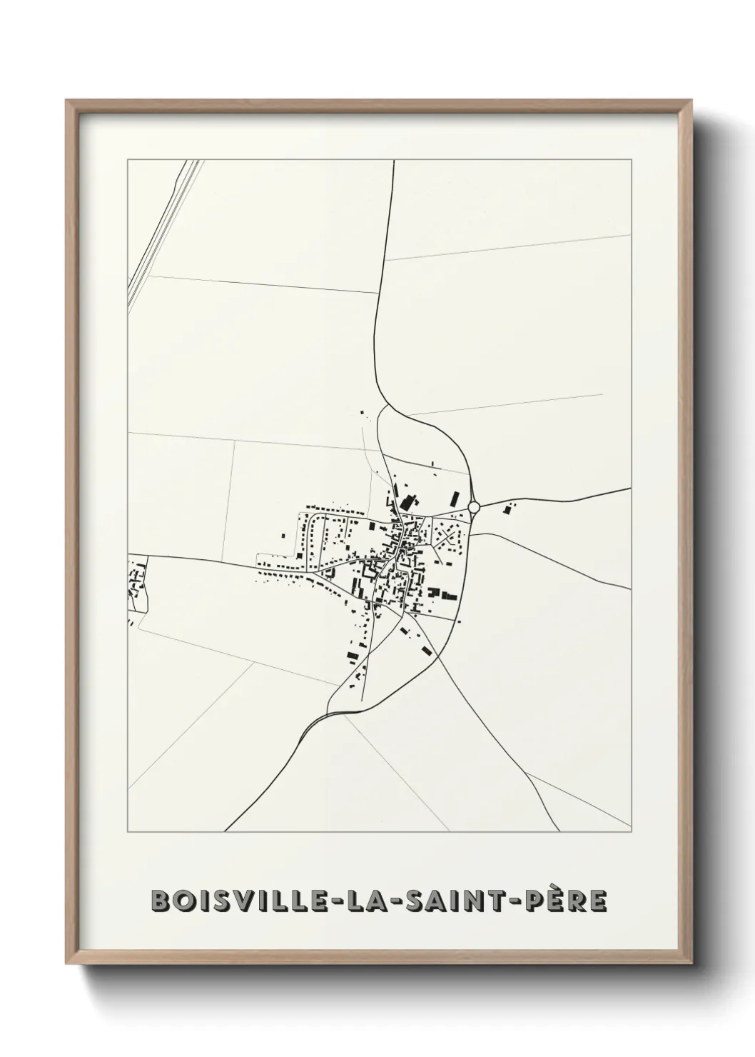 Une affiche de carte sur Boisville-la-Saint-Père