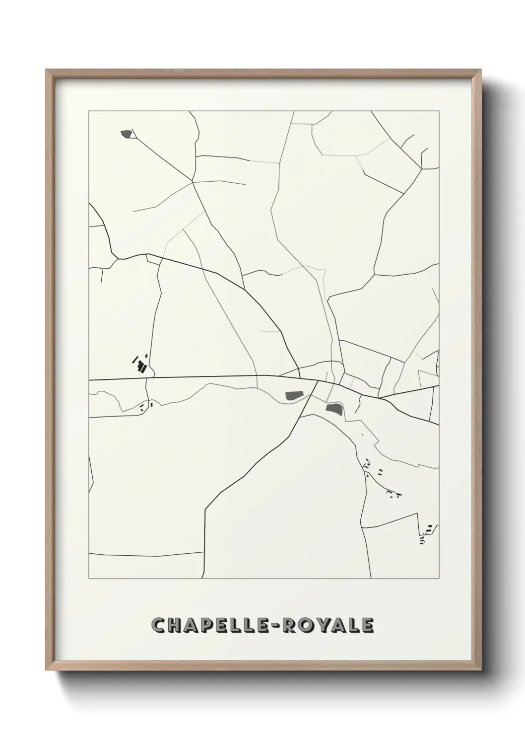 Une affiche de carte sur Chapelle-Royale