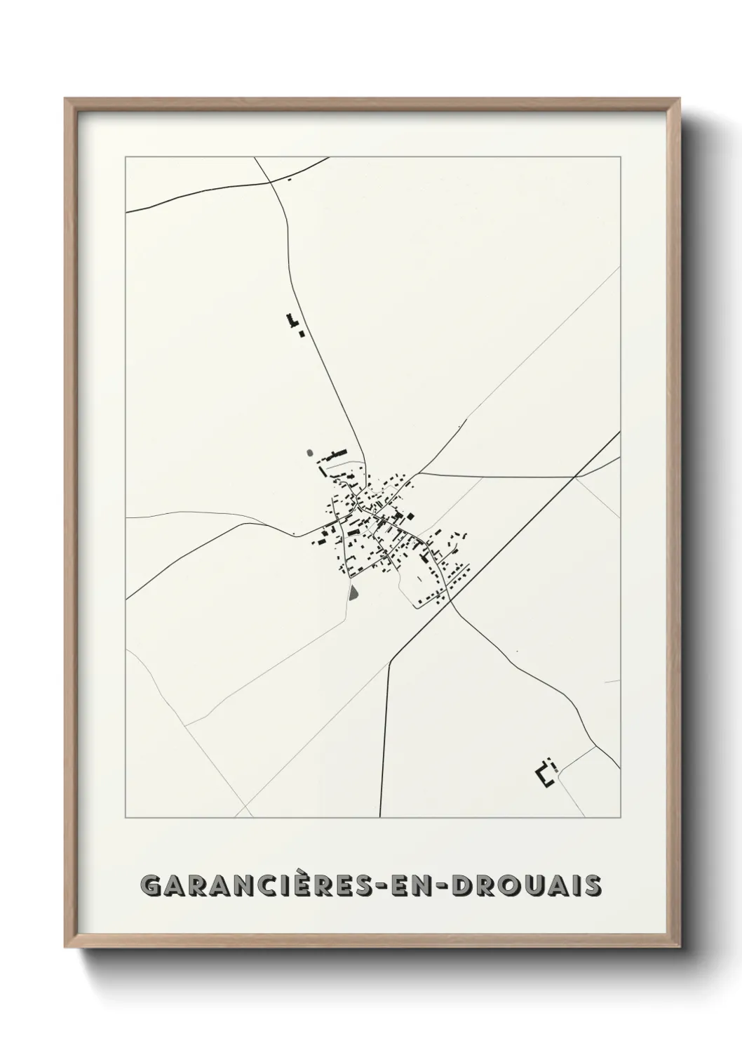 Une affiche de carte sur Garancières-en-Drouais