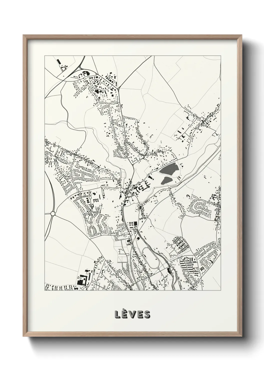 Une affiche de carte sur Lèves