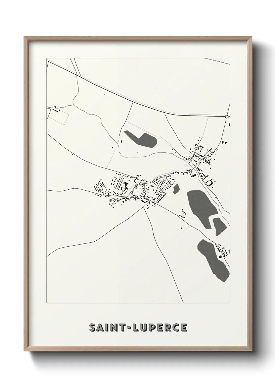 Une affiche de carte sur Saint-Luperce