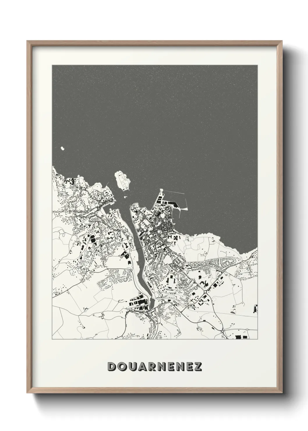 Une affiche de carte sur Douarnenez