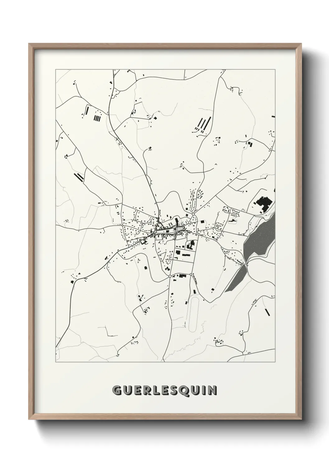 Une affiche de carte sur Guerlesquin