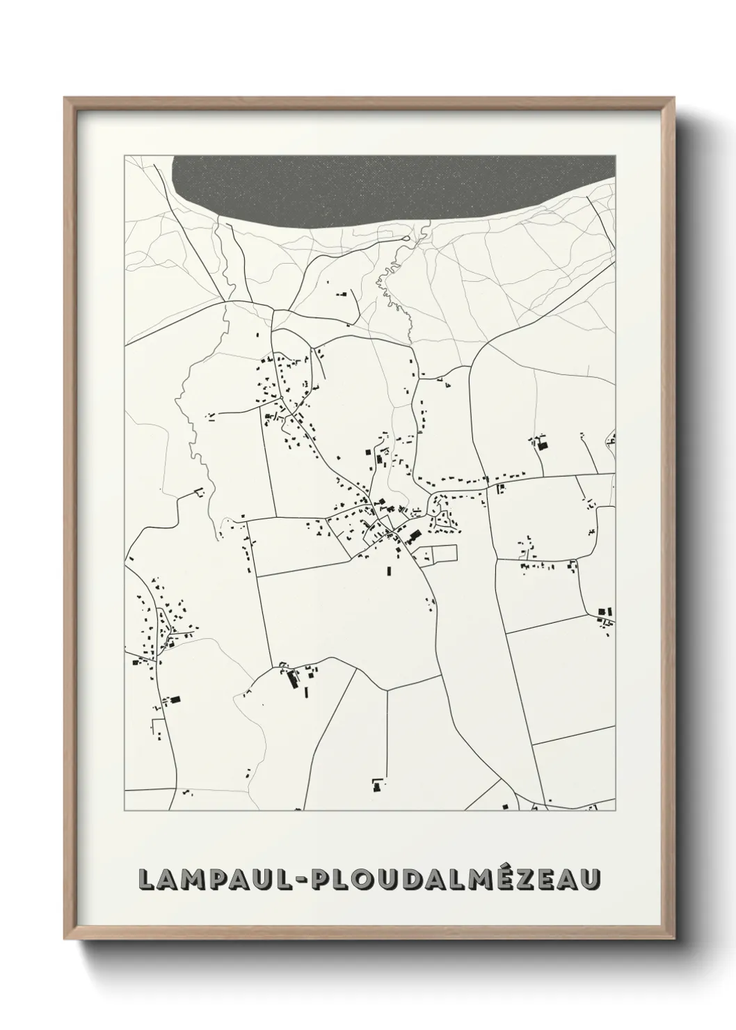 Une affiche de carte sur Lampaul-Ploudalmézeau