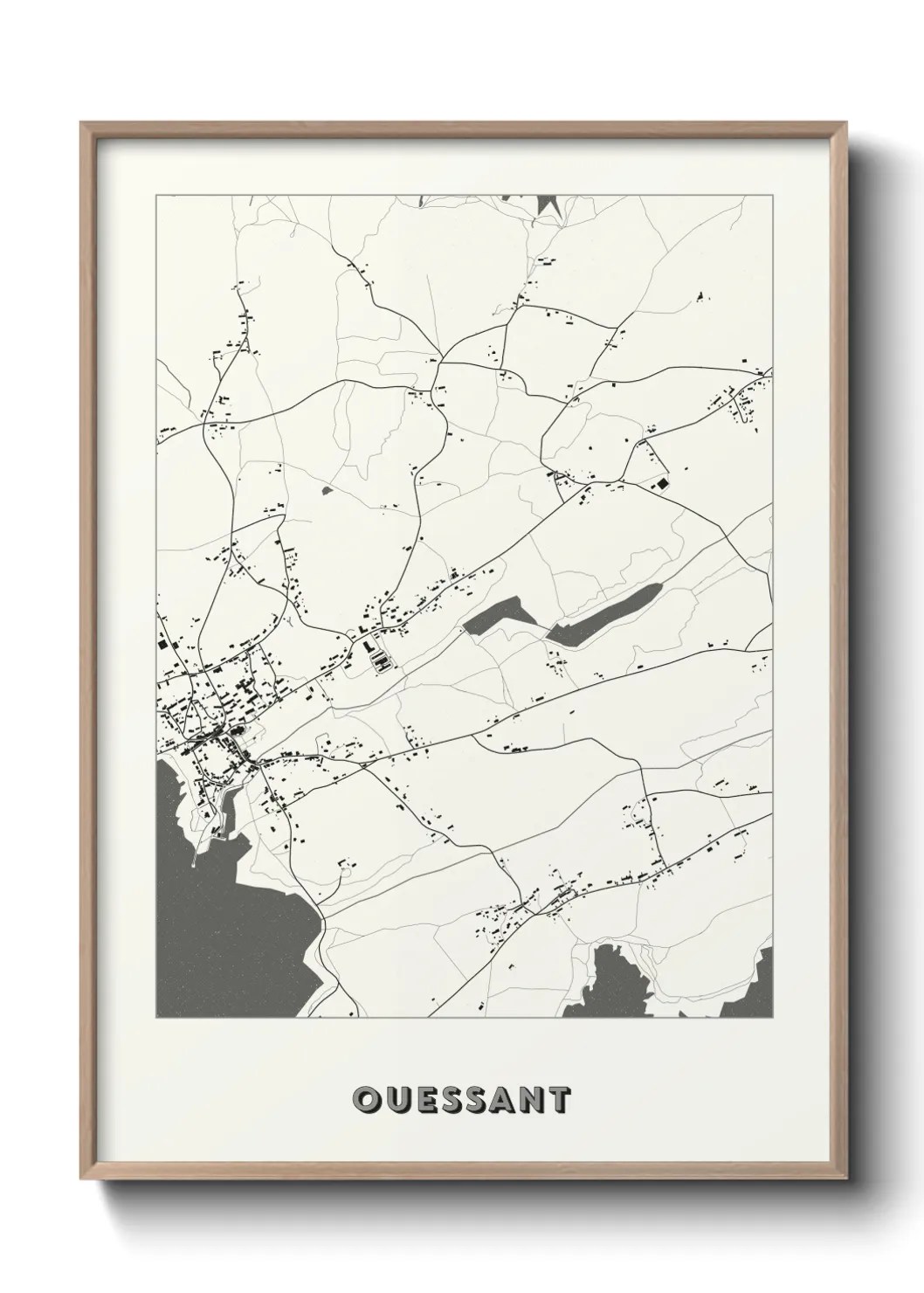 Une affiche de carte sur Ouessant