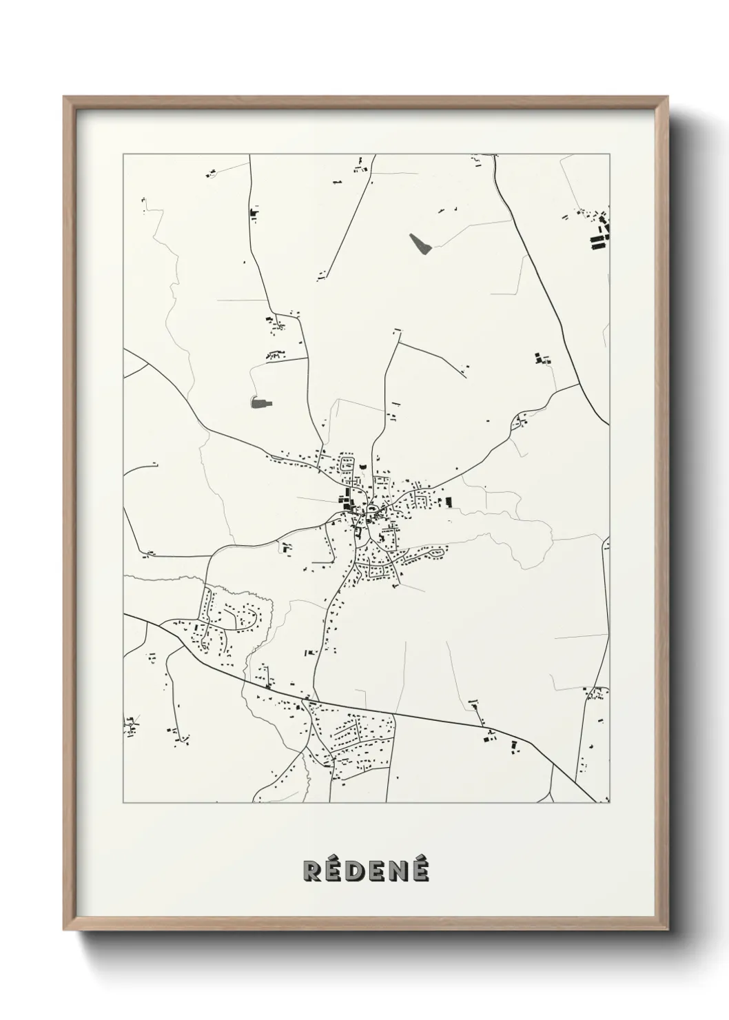 Une affiche de carte sur Rédené