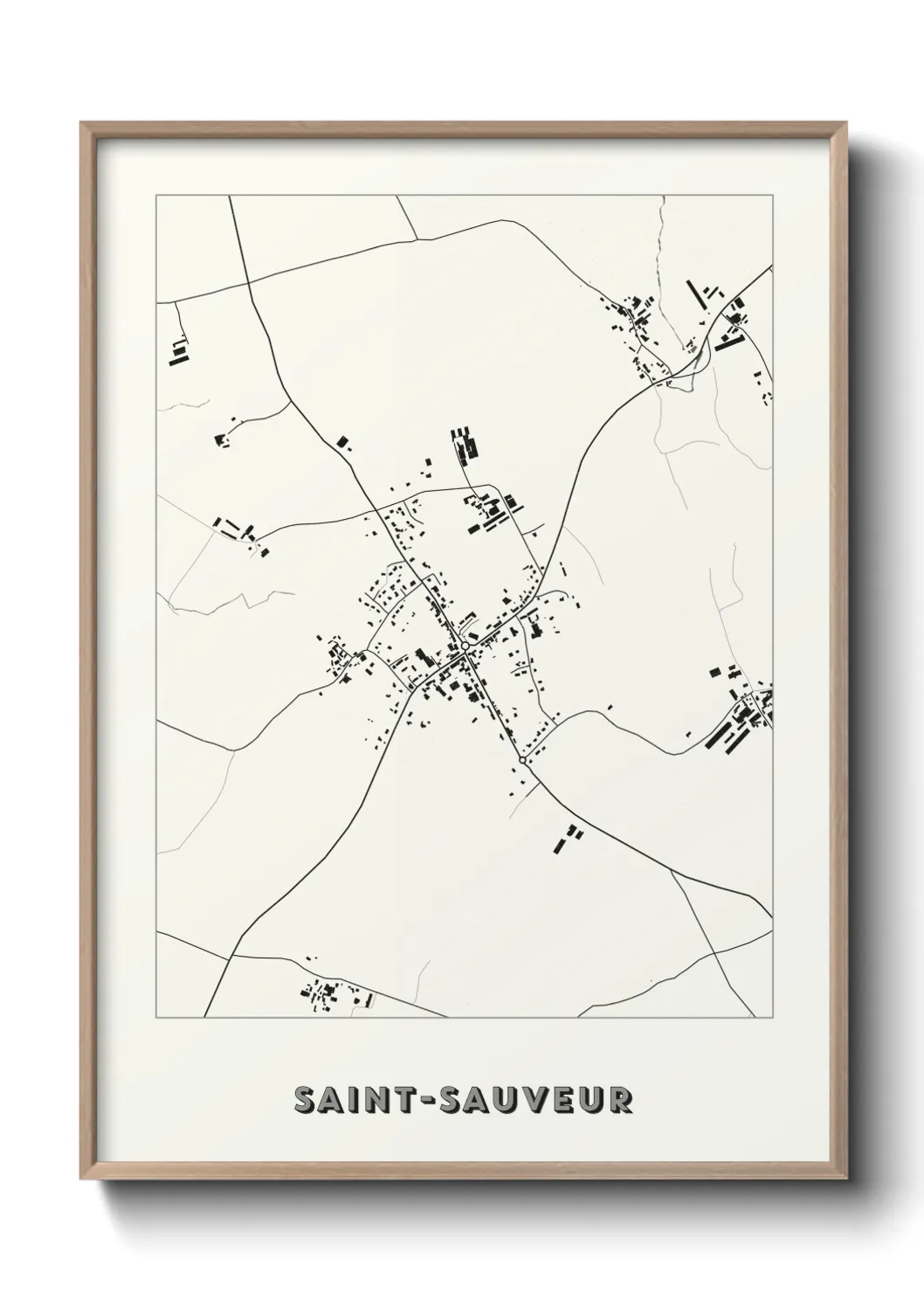 Une affiche de carte sur Saint-Sauveur