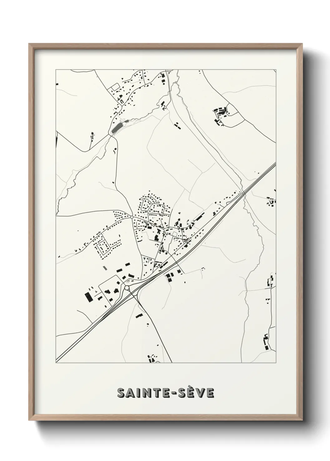 Une affiche de carte sur Sainte-Sève