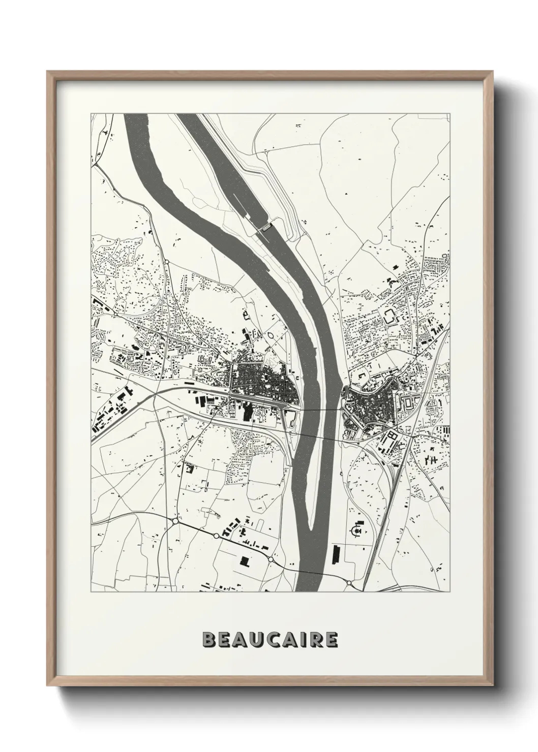 Une affiche de carte sur Beaucaire