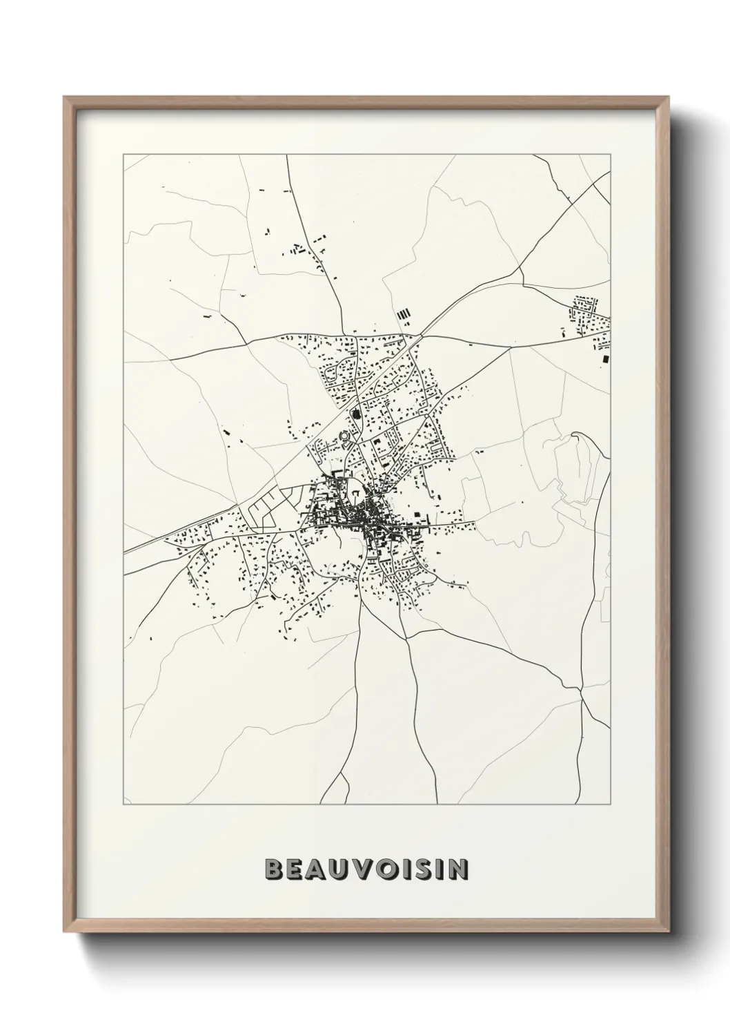 Une affiche de carte sur Beauvoisin