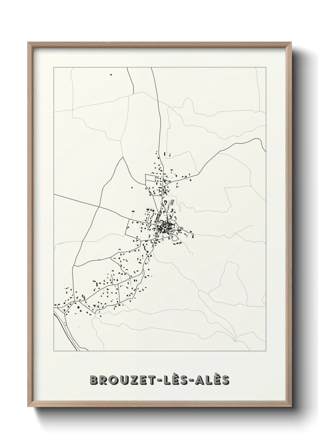 Une affiche de carte sur Brouzet-lès-Alès
