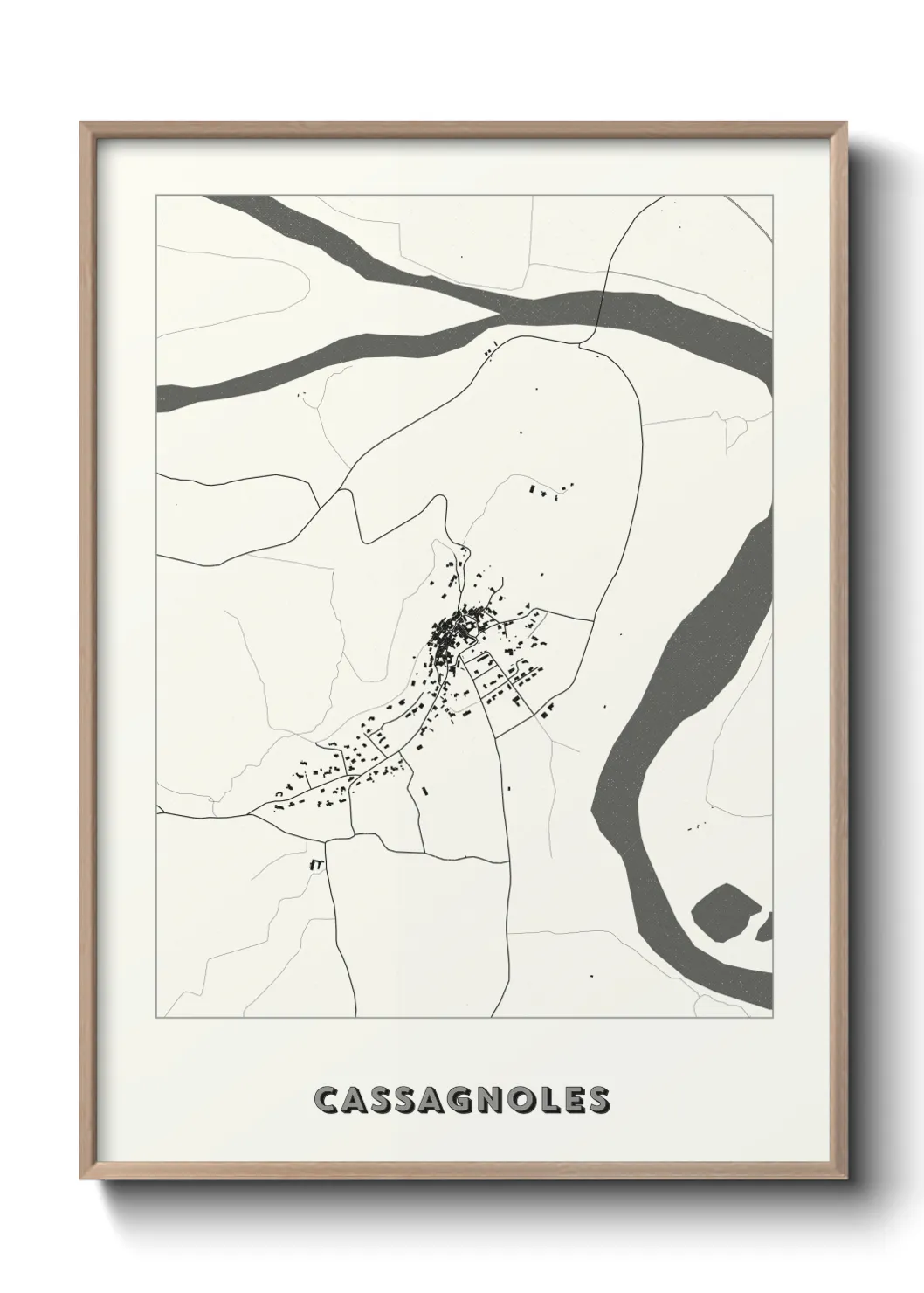 Une affiche de carte sur Cassagnoles