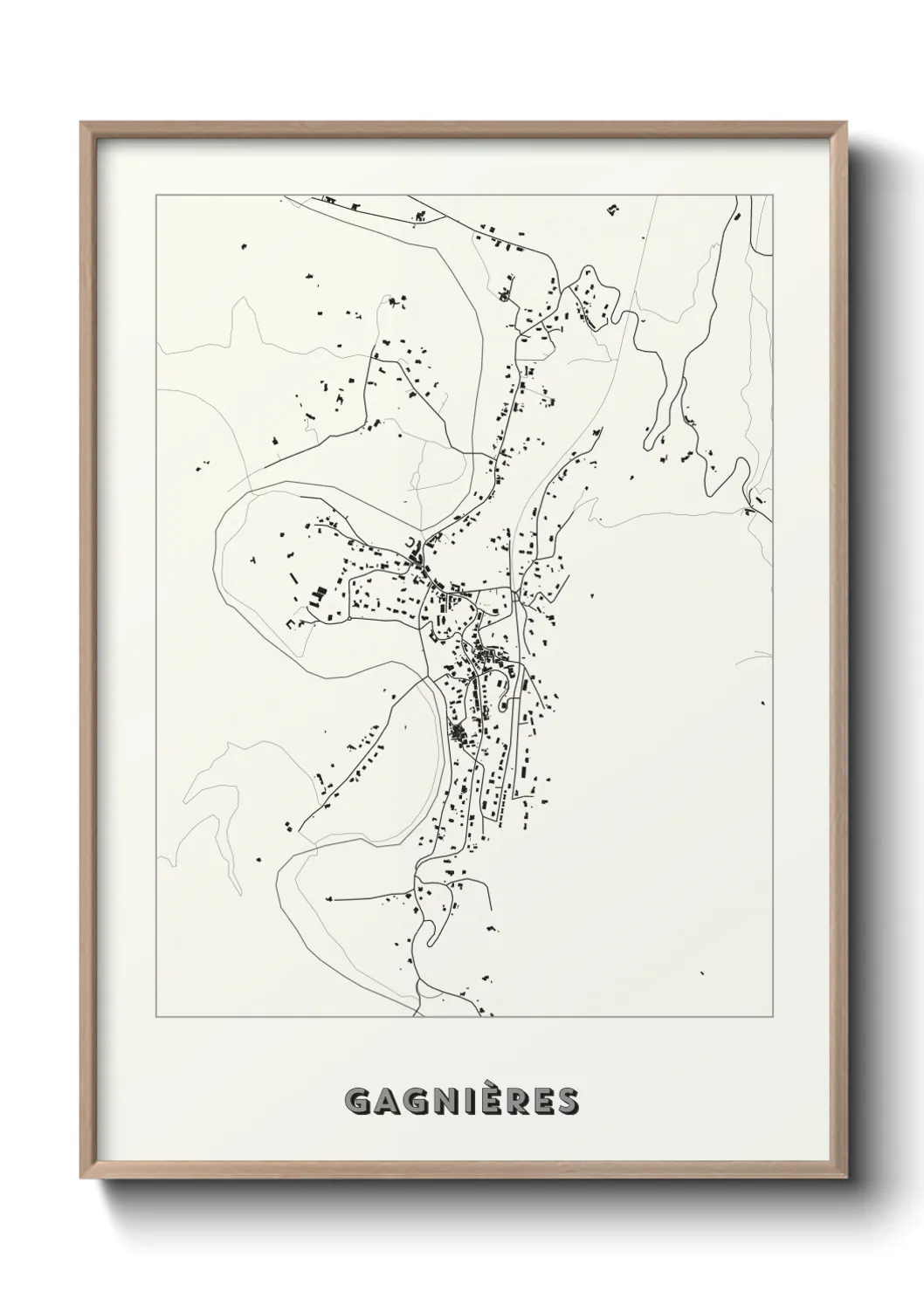 Une affiche de carte sur Gagnières