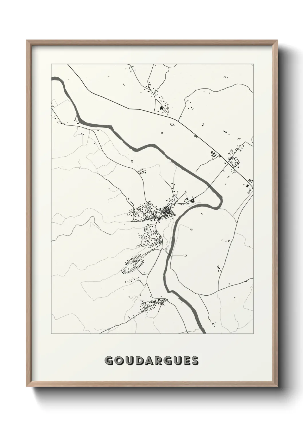 Une affiche de carte sur Goudargues