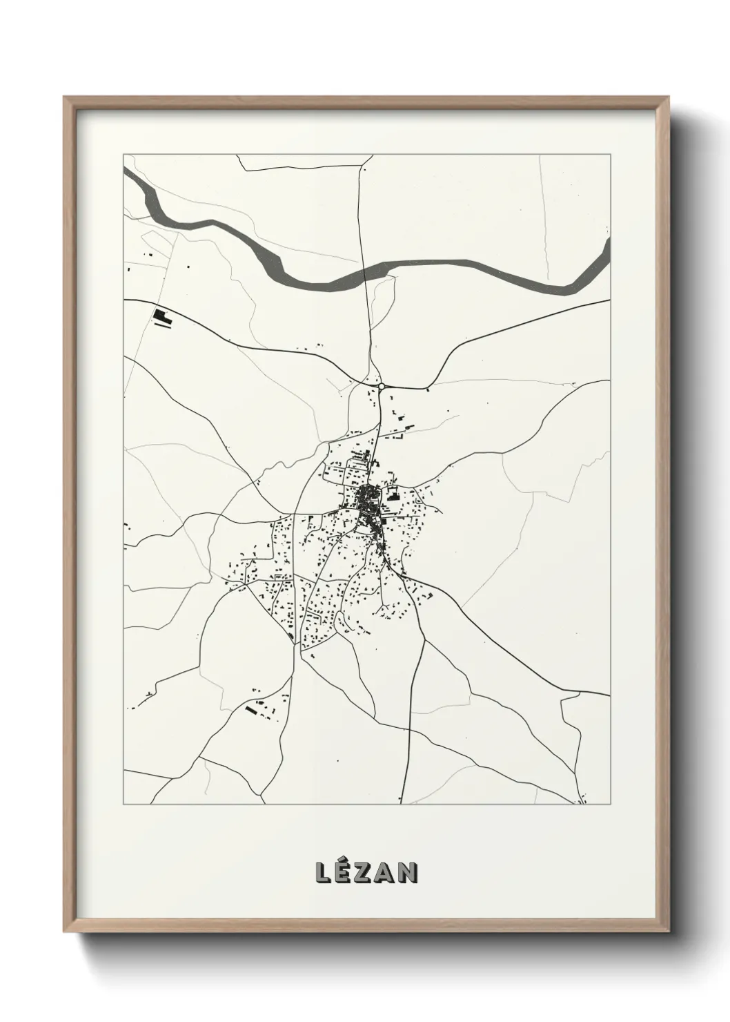 Une affiche de carte sur Lézan