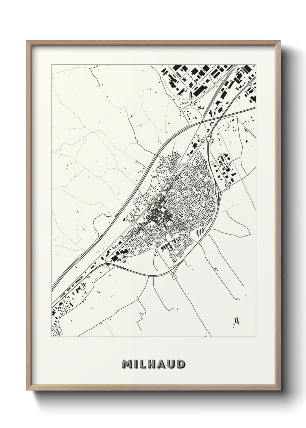 Une affiche de carte sur Milhaud