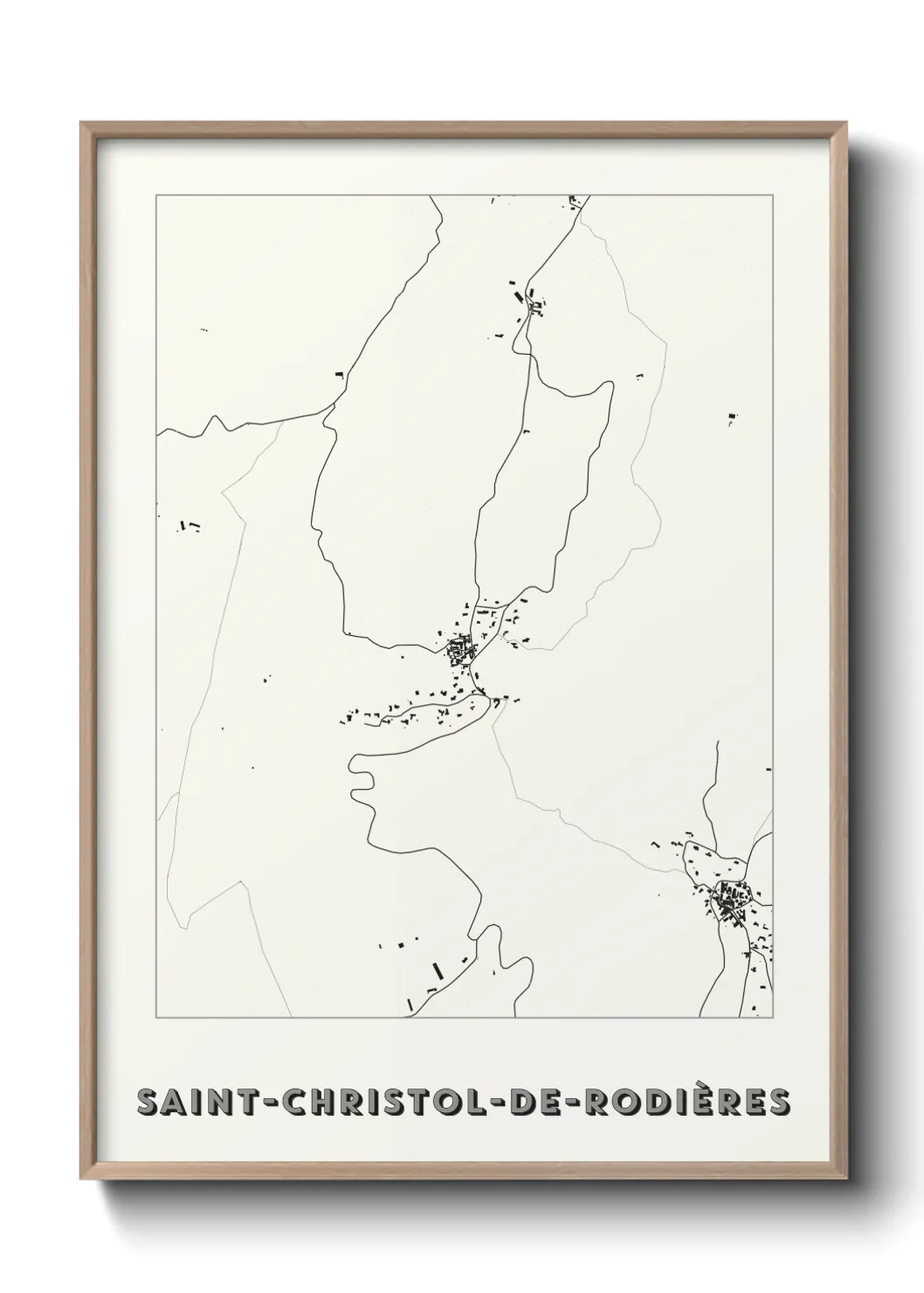 Une affiche de carte sur Saint-Christol-de-Rodières