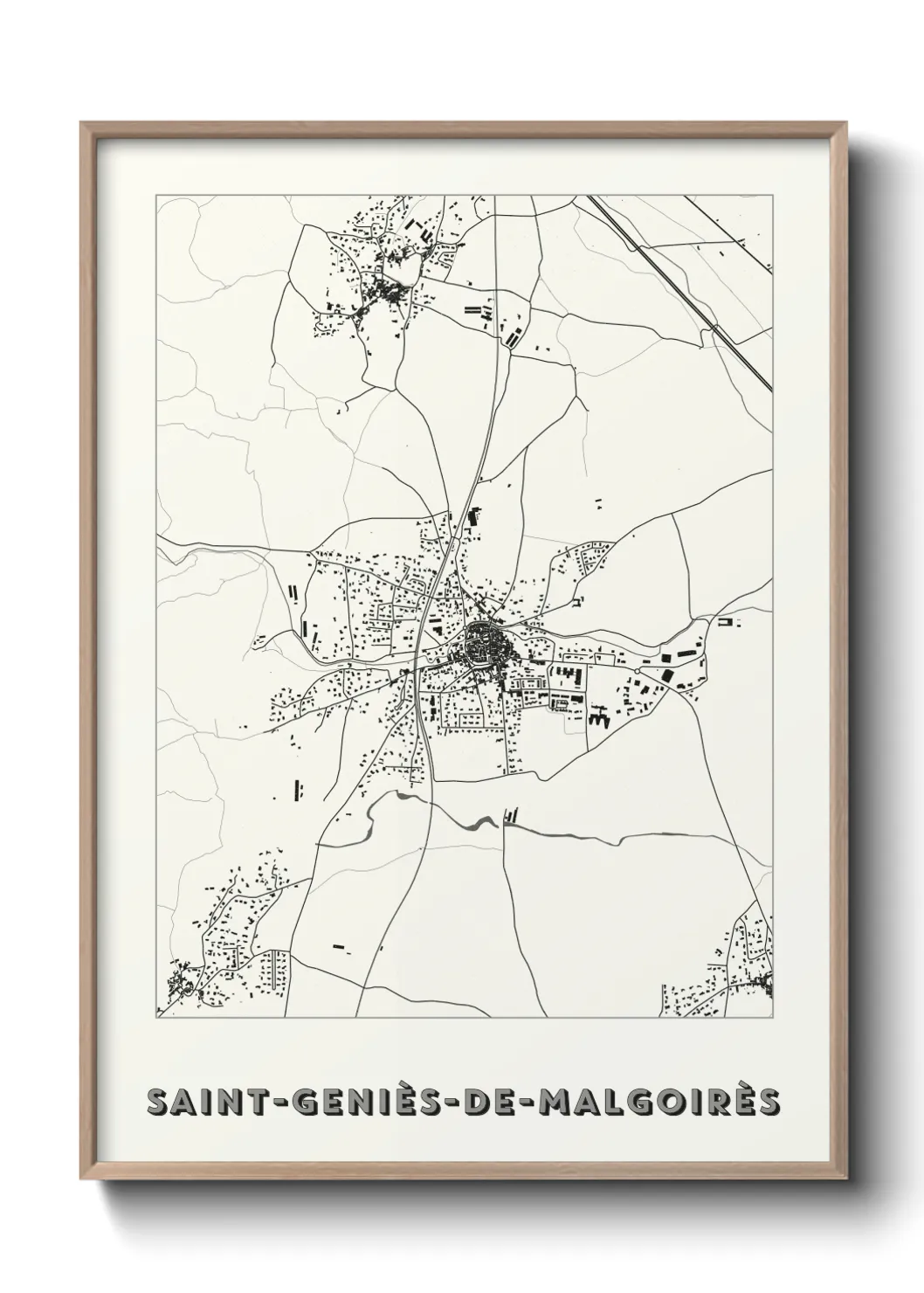 Une affiche de carte sur Saint-Geniès-de-Malgoirès