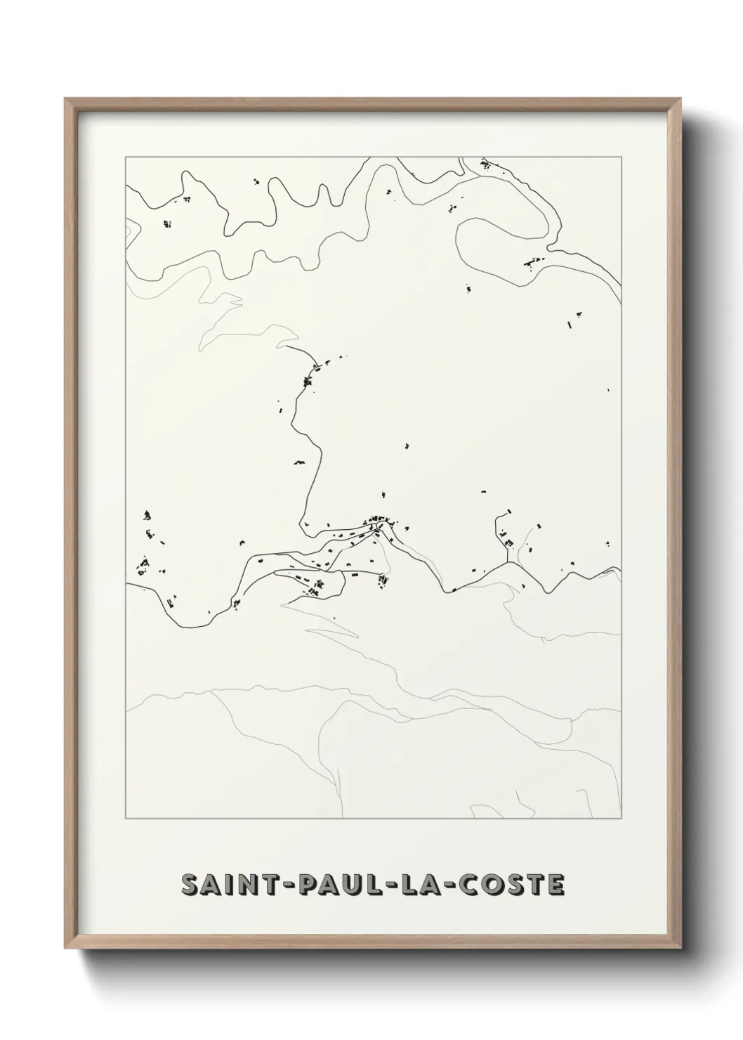 Une affiche de carte sur Saint-Paul-la-Coste