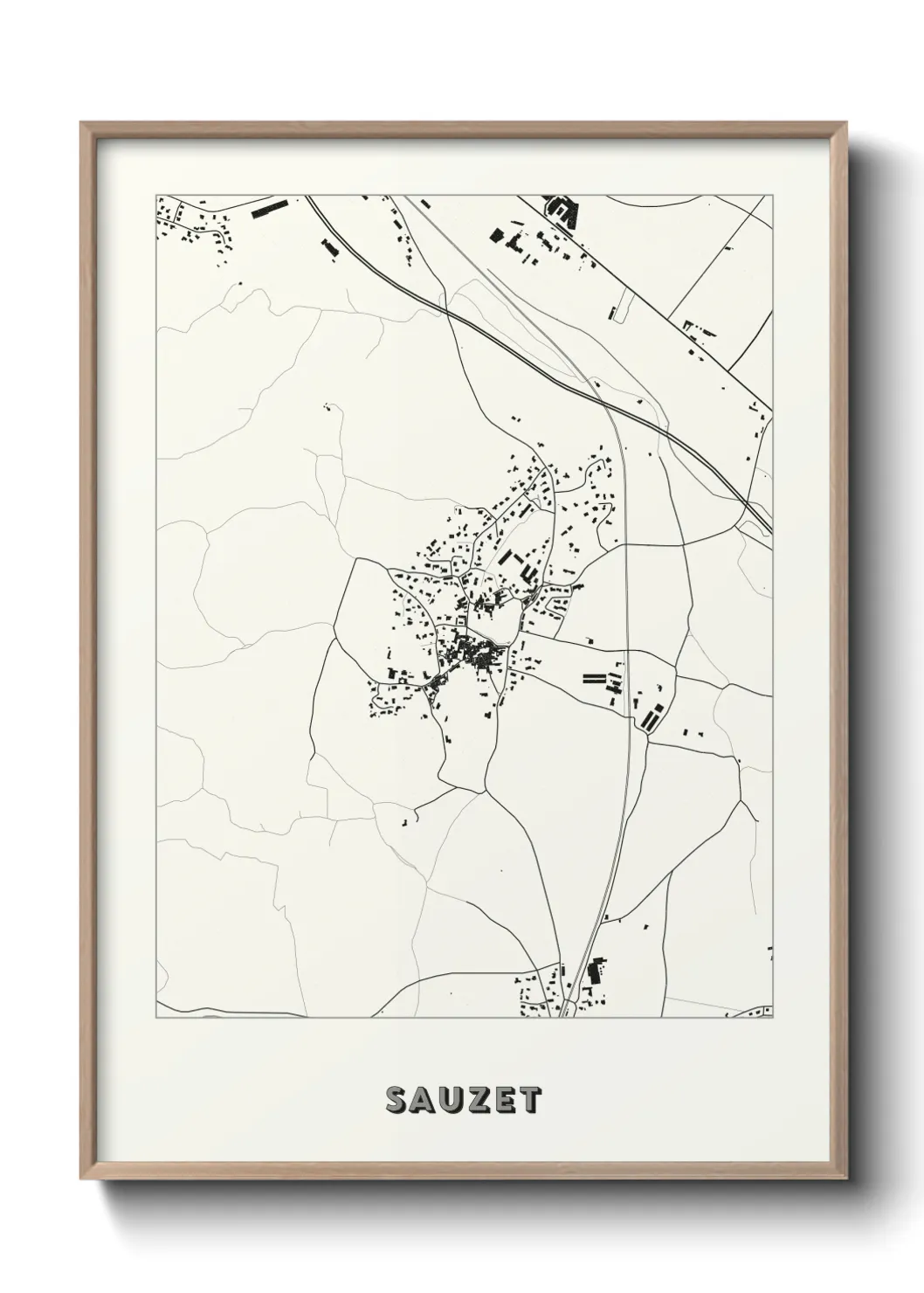 Une affiche de carte sur Sauzet