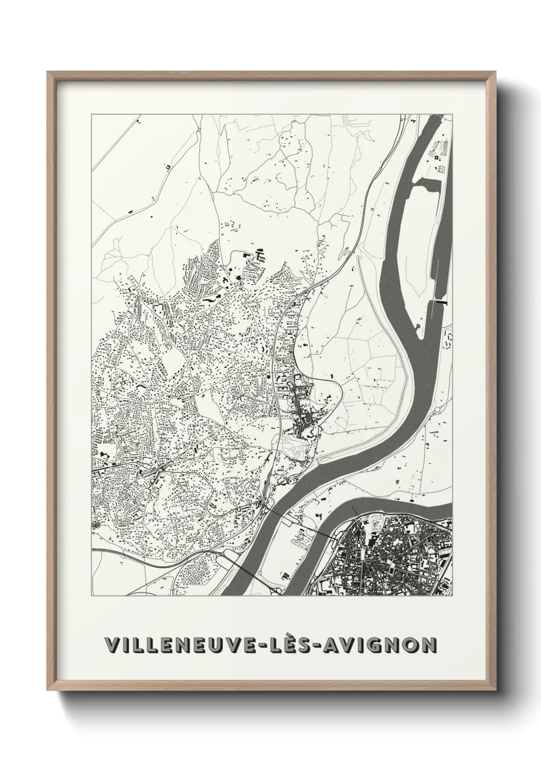 Une affiche de carte sur Villeneuve-lès-Avignon