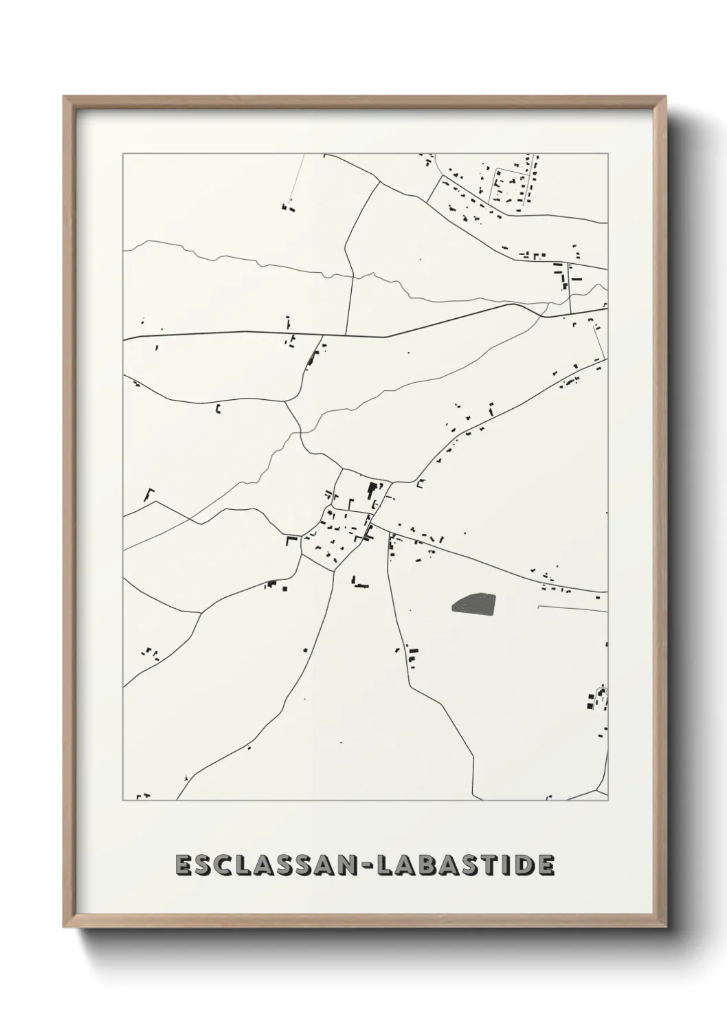 Une affiche de carte sur Esclassan-Labastide