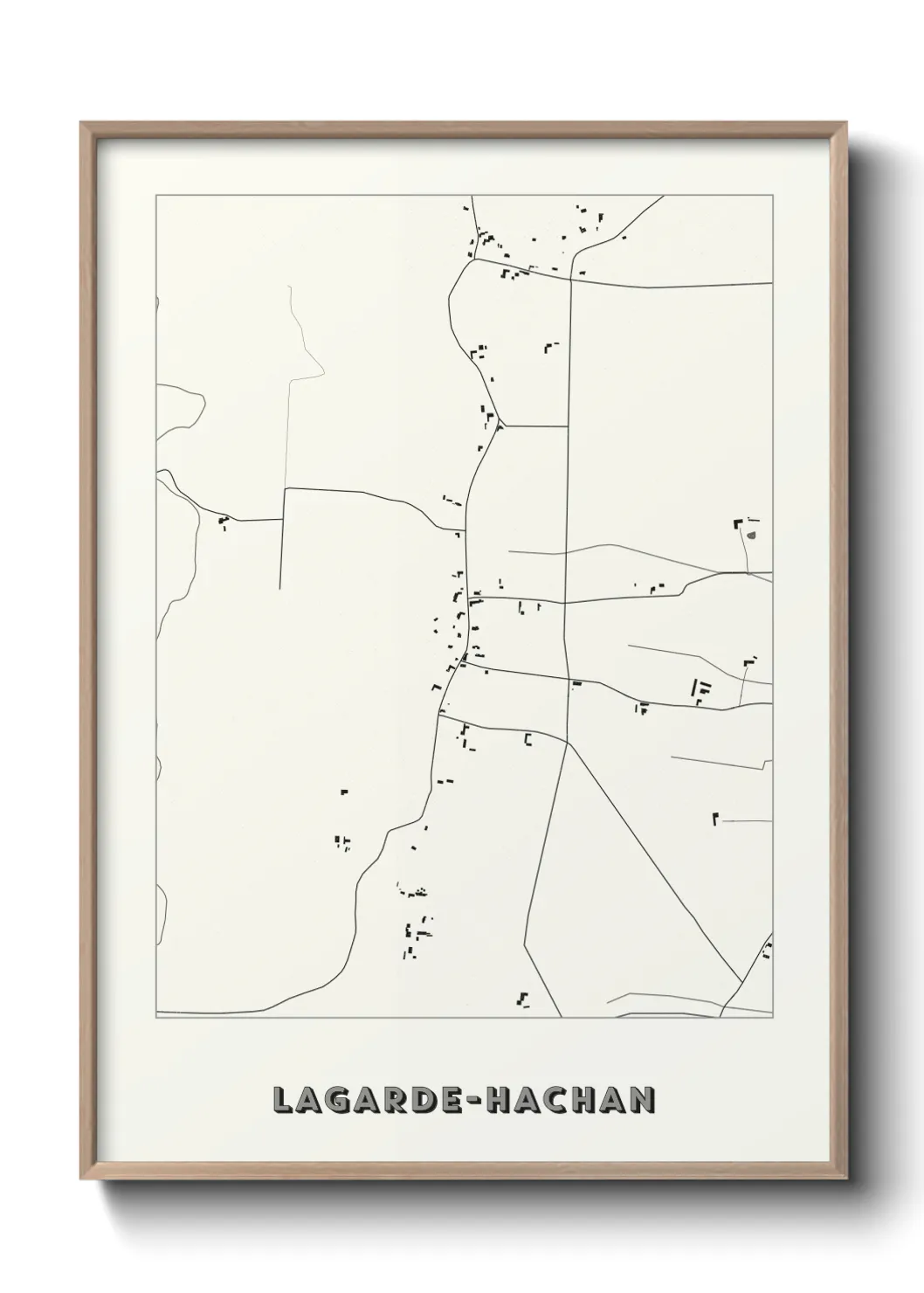 Une affiche de carte sur Lagarde-Hachan