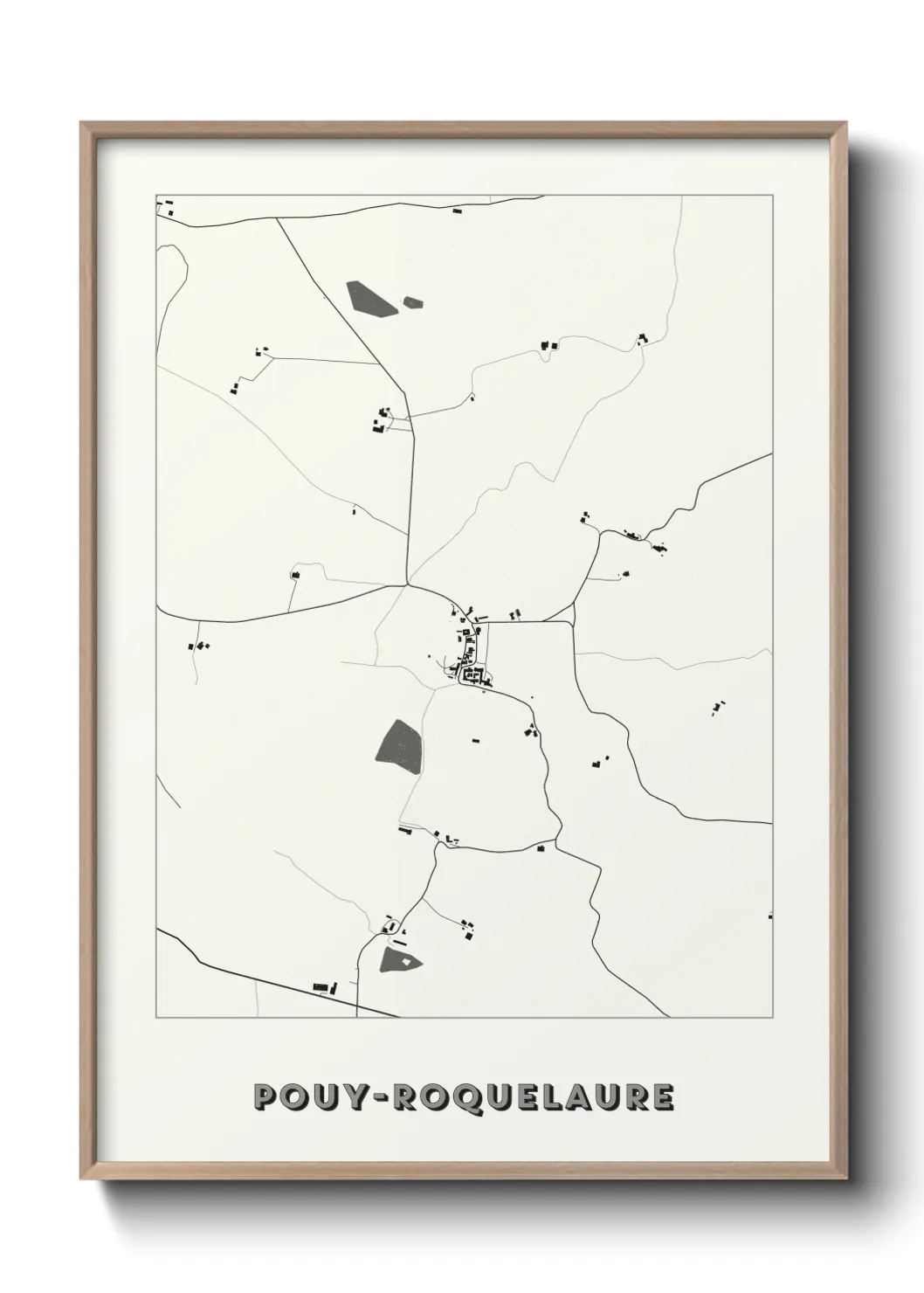 Une affiche de carte sur Pouy-Roquelaure