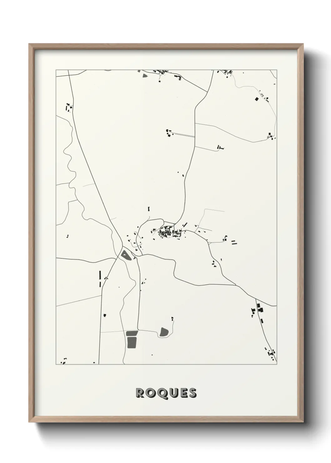 Une affiche de carte sur Roques