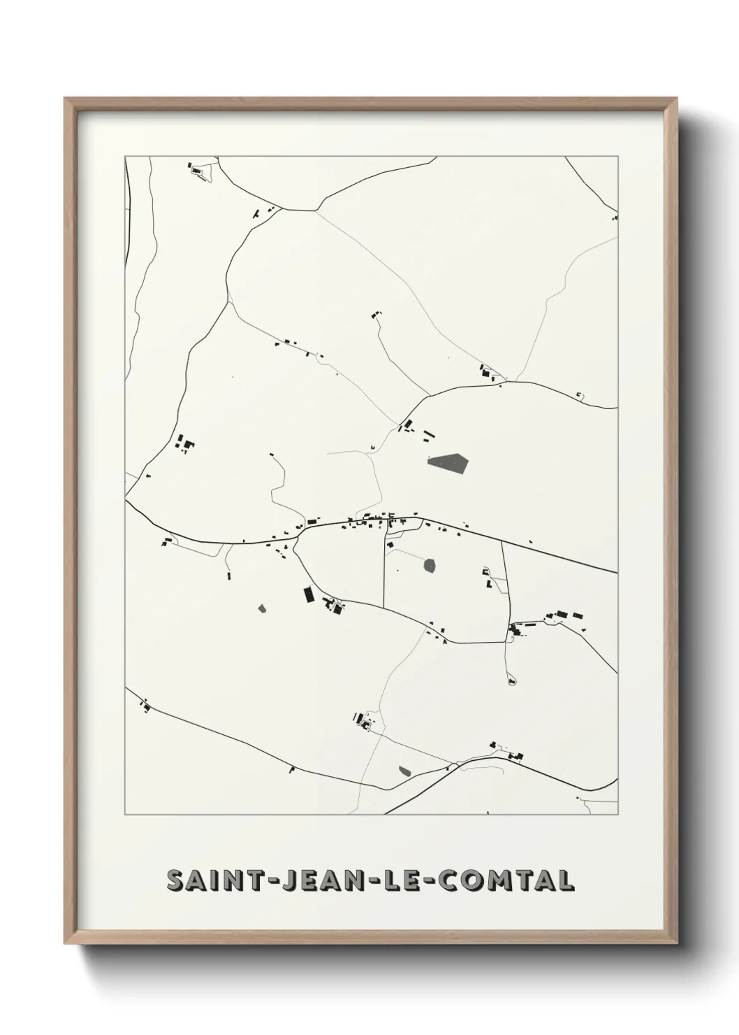 Une affiche de carte sur Saint-Jean-le-Comtal