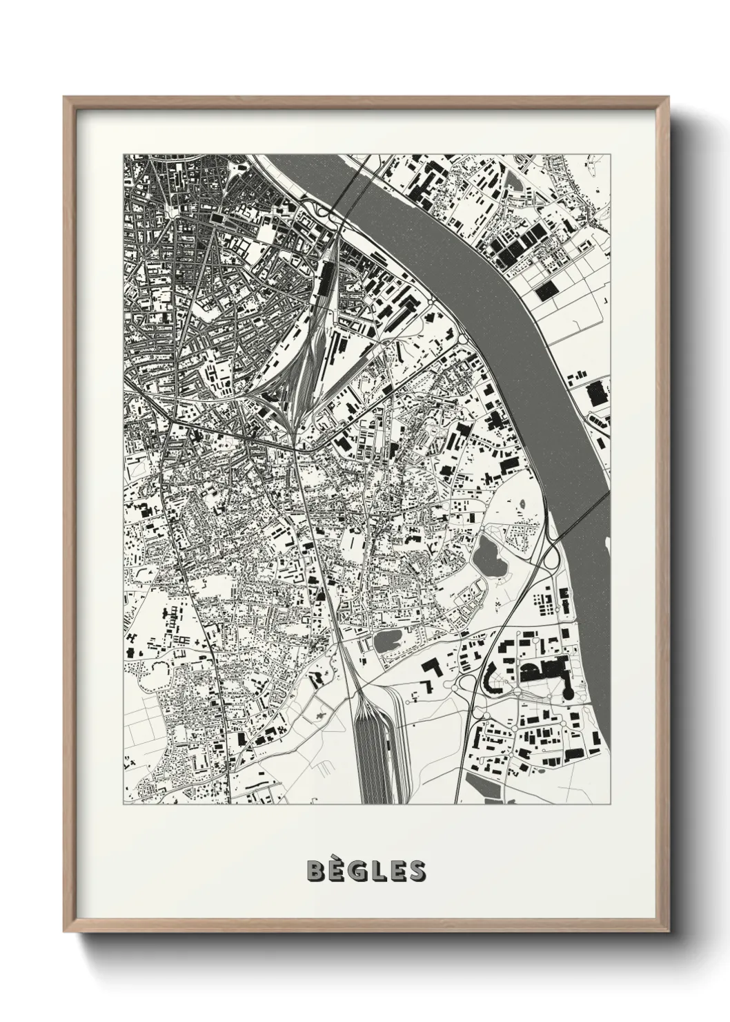 Une affiche de carte sur Bègles