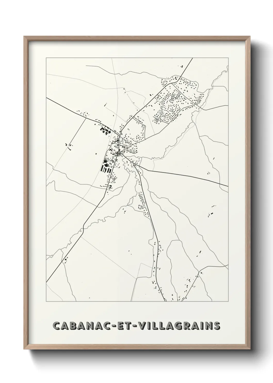 Une affiche de carte sur Cabanac-et-Villagrains