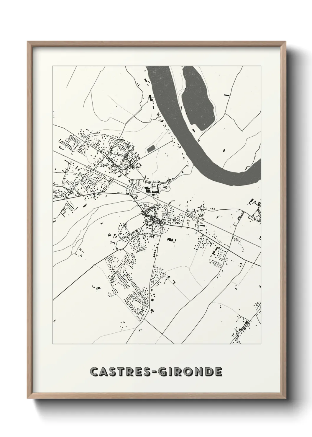 Une affiche de carte sur Castres-Gironde